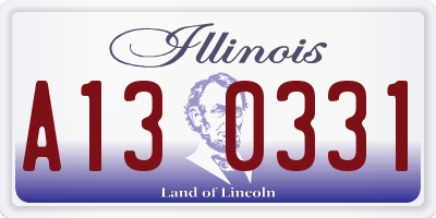IL license plate A130331