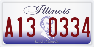 IL license plate A130334