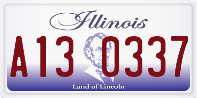 IL license plate A130337