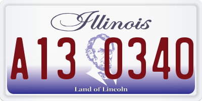 IL license plate A130340
