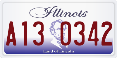 IL license plate A130342