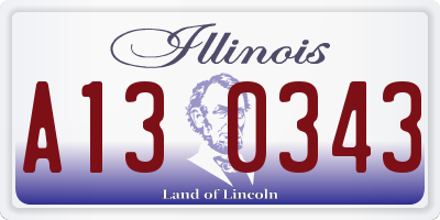 IL license plate A130343