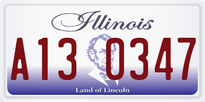 IL license plate A130347