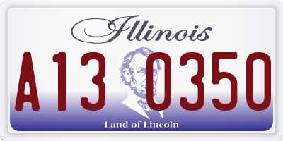 IL license plate A130350