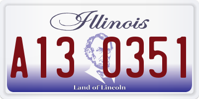 IL license plate A130351