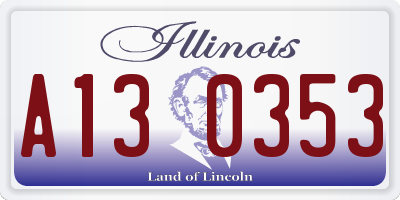 IL license plate A130353