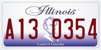 IL license plate A130354