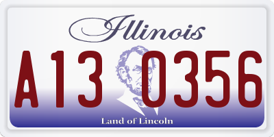 IL license plate A130356