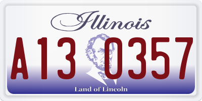 IL license plate A130357
