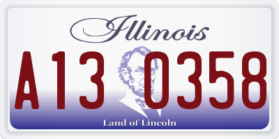 IL license plate A130358