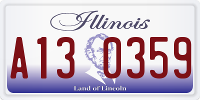 IL license plate A130359