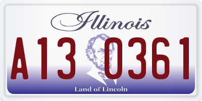 IL license plate A130361
