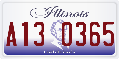 IL license plate A130365