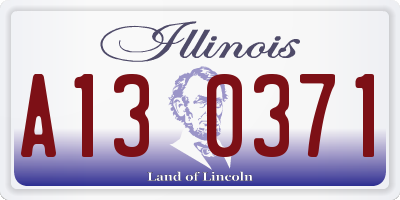 IL license plate A130371