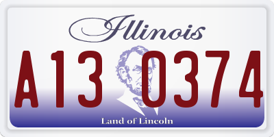 IL license plate A130374