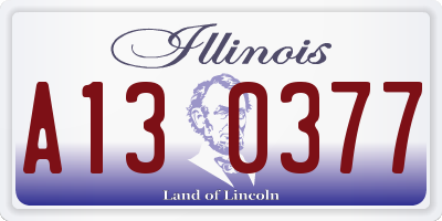 IL license plate A130377