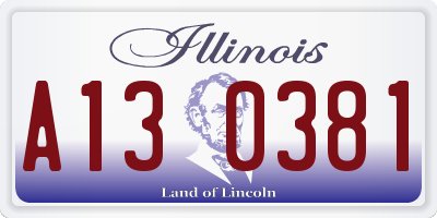 IL license plate A130381