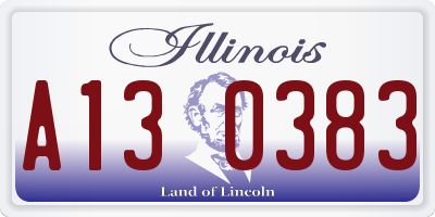 IL license plate A130383