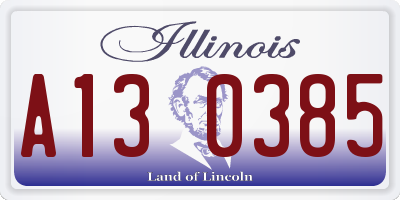 IL license plate A130385
