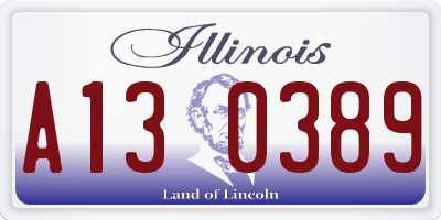 IL license plate A130389