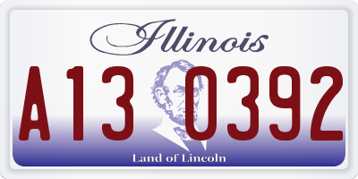 IL license plate A130392