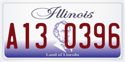 IL license plate A130396