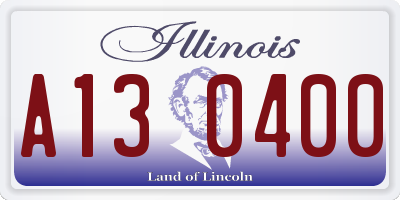 IL license plate A130400