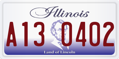 IL license plate A130402