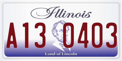 IL license plate A130403