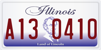 IL license plate A130410