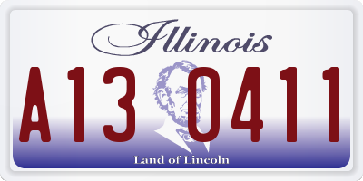 IL license plate A130411