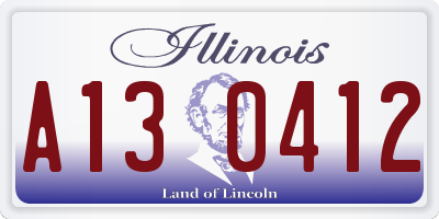 IL license plate A130412