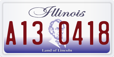 IL license plate A130418