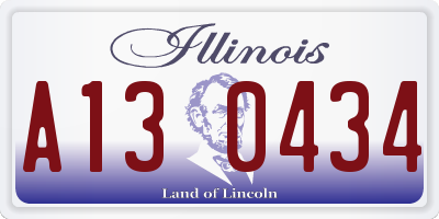 IL license plate A130434