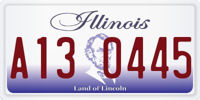IL license plate A130445