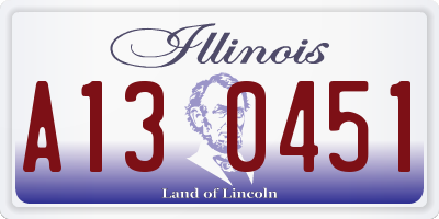 IL license plate A130451