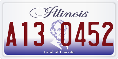 IL license plate A130452
