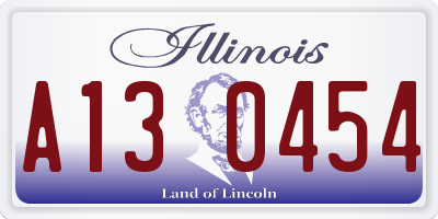 IL license plate A130454