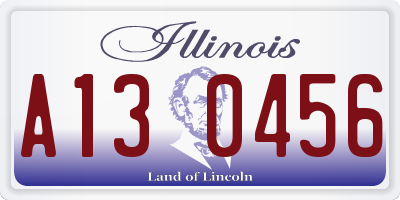IL license plate A130456