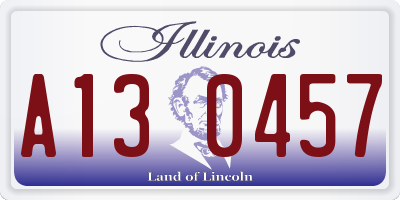 IL license plate A130457