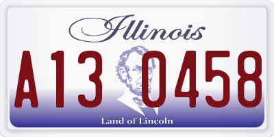 IL license plate A130458