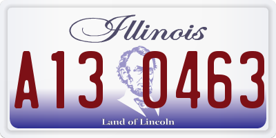 IL license plate A130463