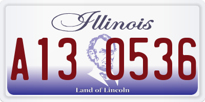 IL license plate A130536