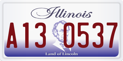 IL license plate A130537