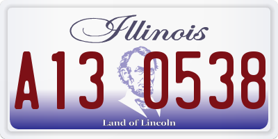 IL license plate A130538