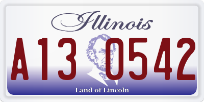 IL license plate A130542