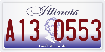 IL license plate A130553
