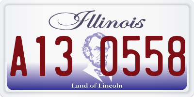 IL license plate A130558