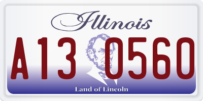 IL license plate A130560