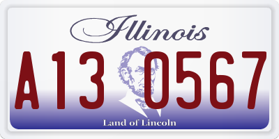 IL license plate A130567